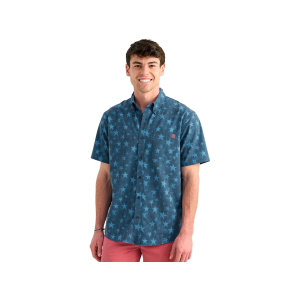 Huk Men's Kona KC Printed Short Sleeve Shirt Navy XL