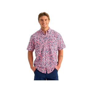 Huk Men's Kona KC Printed Short Sleeve Shirt True Red XL