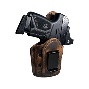 Urban Carry Mavado IWB Holster Beretta 8000, PX4 Compact Carry, Canik TP9, CZ75, CZ P01, FN FNS, FNX, Glock 19, 19X, 45, HK USP Compact, VP9, Sig Sauer P229, Walther P99 Leather Distressed Brown