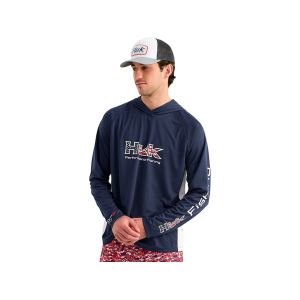 Huk Men's Pursuit Americana Fill Hoodie Naval Academy XL