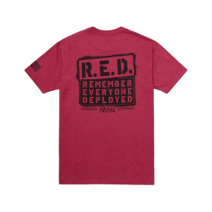 Daniel Defense Men's Remember Everyone Deployed Crew Neck T Shirt Red Large