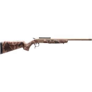 CVA Scout SS TD Single Shot Rifle 400 Legend 20" Fluted Flat Dark Earth Threaded Barrel Flat Dark Earth Frame Duck Camo Field Stock