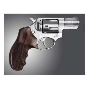 Hogue Fancy Hardwood Grips with Finger Grooves for Ruger SP101 Checkered Rosewood