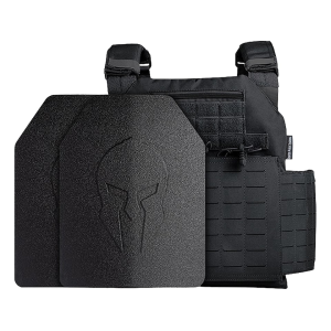 Spartan Armor Achilles Plate Carrier With Elaphros Gen 2 Lightweight Level III Composite Ballistic Plates Black