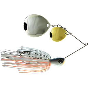 Picasso Titanium HP Double Colorado Spinnerbait 1/2oz White Shad Gold/Nickel