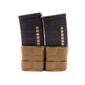 Esstac KYWI Short Double AR-10 Rifle Magazine Pouch with MOLLE Nylon Coyote Brown