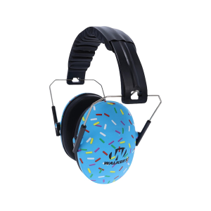 Walker's Youth Folding Passive Ear Muffs Blue Sprinkles
