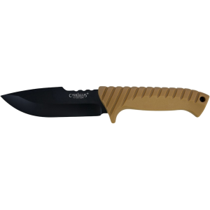Camillus Outdoorsman Fixed Blade Knife 4.5" Drop Point 440 Black Blade Polypropylene Handle Flat Dark Earth