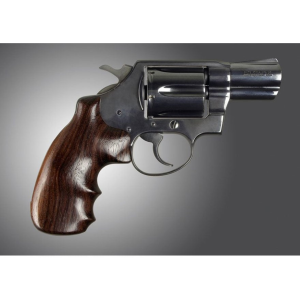 Hogue Fancy Hardwood Grips with Finger Grooves for Colt Detective Special Rosewood