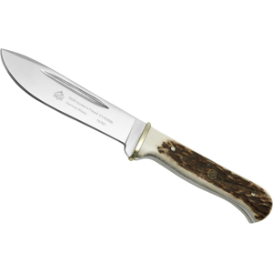 PUMA SGB Hunter's Friend Fixed Blade Knife 4.7" Drop Point DIN 1.4116 Satin Blade Stag Handle Brown