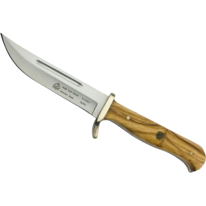 PUMA SGB Trail Guide Fixed Blade Knife 4.7" Drop Point DIN 1.4116 Satin Blade Olive Wood Handle Brown