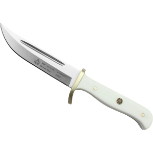 PUMA SGB Trail Guide Fixed Blade Knife 4.7" Drop Point DIN 1.4116 Satin Blade G-10 Handle White