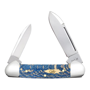 Case Baby Butterbean Pocket Knife 1.9" Pen, Spear Point Tru-Sharp Polished Blade Sycamore Handle Blue