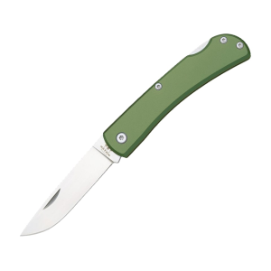 Bear & Son Farmhand Pocket Knife 2.75" Drop Point Stainless Steel Satin Blade Aluminum Handle Green