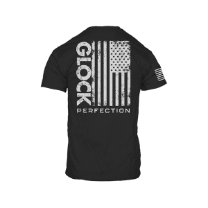 Glock Men's Perfection Flag Short Sleeve Crew Neck T Shirt Black XL