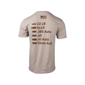 Glock Men's Caliber Short Sleeve Crew Neck T Shirt Tan 2XL