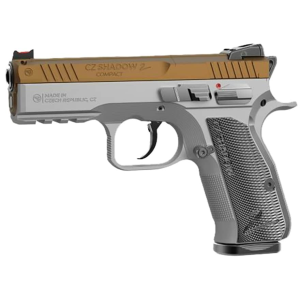 CZ Shadow 2 Compact 9mm Luger Pistol 4" Barrel 15+1 Round Gold Slide Gun Metal Grip Gray Frame
