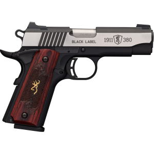 Browning 1911-380 Black Label Medallion Pro 380 ACP Pistol 3.62" Barrel 8+1 Round Stainless Slide Rosewood Grip Matte Black Frame