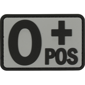 Voodoo Tactical Blood Type O+ Pos PVC Morale Patch Gray