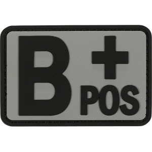 Voodoo Tactical Blood Type B+ Pos PVC Morale Patch Gray