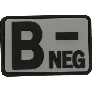 Voodoo Tactical Blood Type B- Neg PVC Morale Patch Gray