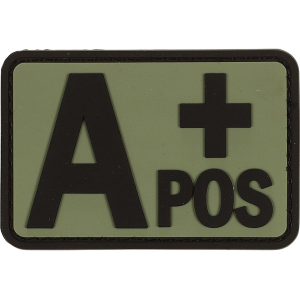 Voodoo Tactical Blood Type A+ Pos PVC Morale Patch OD Green
