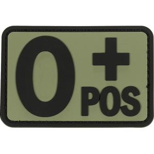 Voodoo Tactical Blood Type O+ Pos PVC Morale Patch OD Green