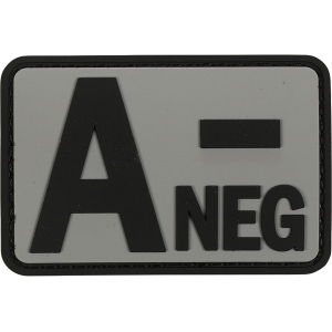 Voodoo Tactical Blood Type A- Neg PVC Morale Patch Gray