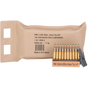 PMC X-Tac M855 5.56x45mm NATO Ammo 62 Grain Penetrator Full Metal Jacket Battle Pack of 120