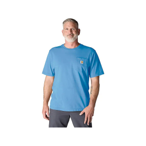 Carhartt Men's K87 Loose Fit Heavyweight Short Sleeve Crew Neck T Shirt Tranquil Blue Large Tall