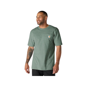 Carhartt Men's K87 Loose Fit Heavyweight Short Sleeve Crew Neck T Shirt Green Slate Heather 2XL Tall
