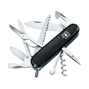 Victorinox Swiss Army Huntsman Pocket Knife Stainless Steel Blade Polymer Handle Black