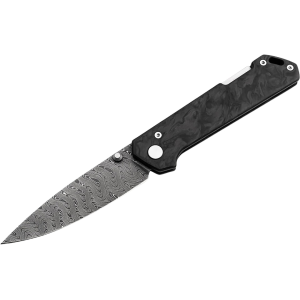 Boker Knives Annual Damascus 2026 Pocket Knife 2.99" Drop Point Damascus Blade Fat Carbon Handle Black
