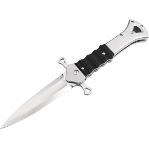 Boker Knives Inarsil Pocket Knife 4.69" Dagger D2 Satin Blade G-10 and Aluminum Handle Black