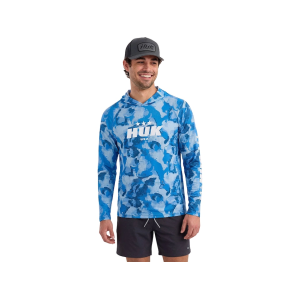 Huk Men's Airweight USA KC Printed Hoodie Set Sail Large