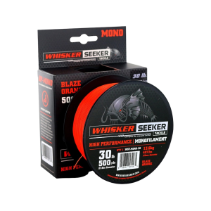 Whisker Seeker Tackle High Performance Catfish Monofilament Fishing Line 40lb 500yd Blaze Orange