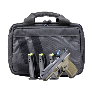 Rost Martin RM1C Bundle 9mm Luger Pistol 4" Barrel 17+1 Round Black Slide Olive Drab Grip Black Frame Viridian RFX11