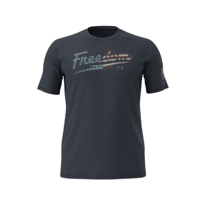 Under Armour Men's Freedom Verbiage Short Sleeve T Shirt Washed Navy/Titan Gray Medium