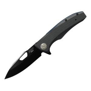 ASP Classic Folder Assisted Opening Pocket Knife 3.5" Drop Point AUS-8 Black PVD Blade G-10 Handle Black