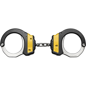 ASP Plus Chain Handcuff Double Locking Steel Bow Forged 7075T6 Aluminum Frame Yellow