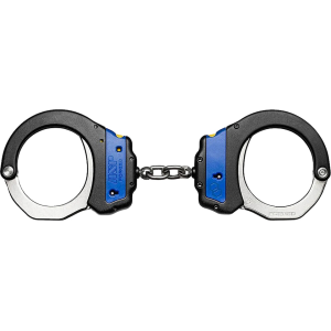 ASP Plus Chain Handcuff Double Locking Steel Bow Forged 7075T6 Aluminum Frame Blue