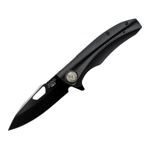 ASP Classic Folder Grooved Assisted Opening Pocket Knife 3.5" Drop Point AUS-8 Black PVD Blade G-10 Handle Black