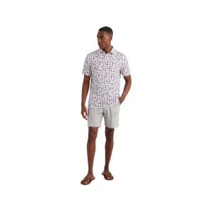 Huk Men's Pursuit Printed Short Sleeve Polo White10 Large