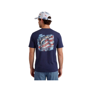 Huk Men's KC Fish Flag Short Sleeve Crew Neck T Shirt Naval Academy 2XL