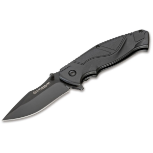 Boker Advance All Pro Folding Knife 3.15" Modified Drop Point D2 Black Blade Synthetic Handle Black