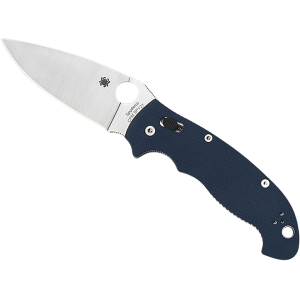 Spyderco Manix 2 XL Pocket Knife 3.85" Drop Point CPM-SPY27 Satin Blade G-10 Handle Blue