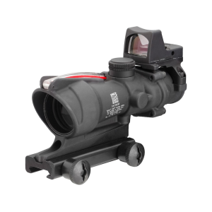 Trijicon ACOG Rifle Scope 4x 32mm Dual-Illuminated Red Crosshair 223 Remington Reticle with 3.25 MOA RMR Type 2 Red Dot Sight and Colt Knob Thumbscrew Mount Matte Black