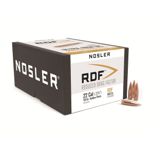 Nosler RDF 22 Caliber (224 Diameter) Bullets 70 Grain Jacketed Hollow Point Box of 500