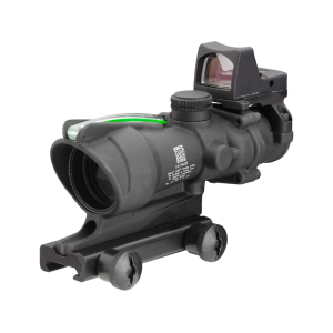 Trijicon ACOG Rifle Scope 4x 32mm Dual-Illuminated Green Crosshair 223 Remington Reticle with 3.25 MOA RMR Type 2 Red Dot Sight and Colt Knob Thumbscrew Mount Matte Black
