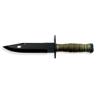 Ontario Mil-Spec M9 Bayonet 7" Clip Point 420 Black Stainless Steel Blade Nylon Handle Green